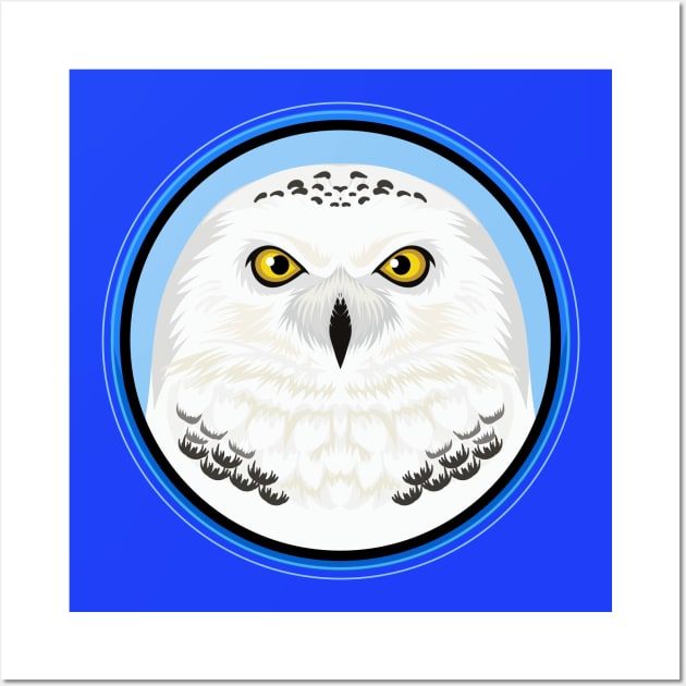 Snowy Owl Circle Wall Art by Peppermint Narwhal